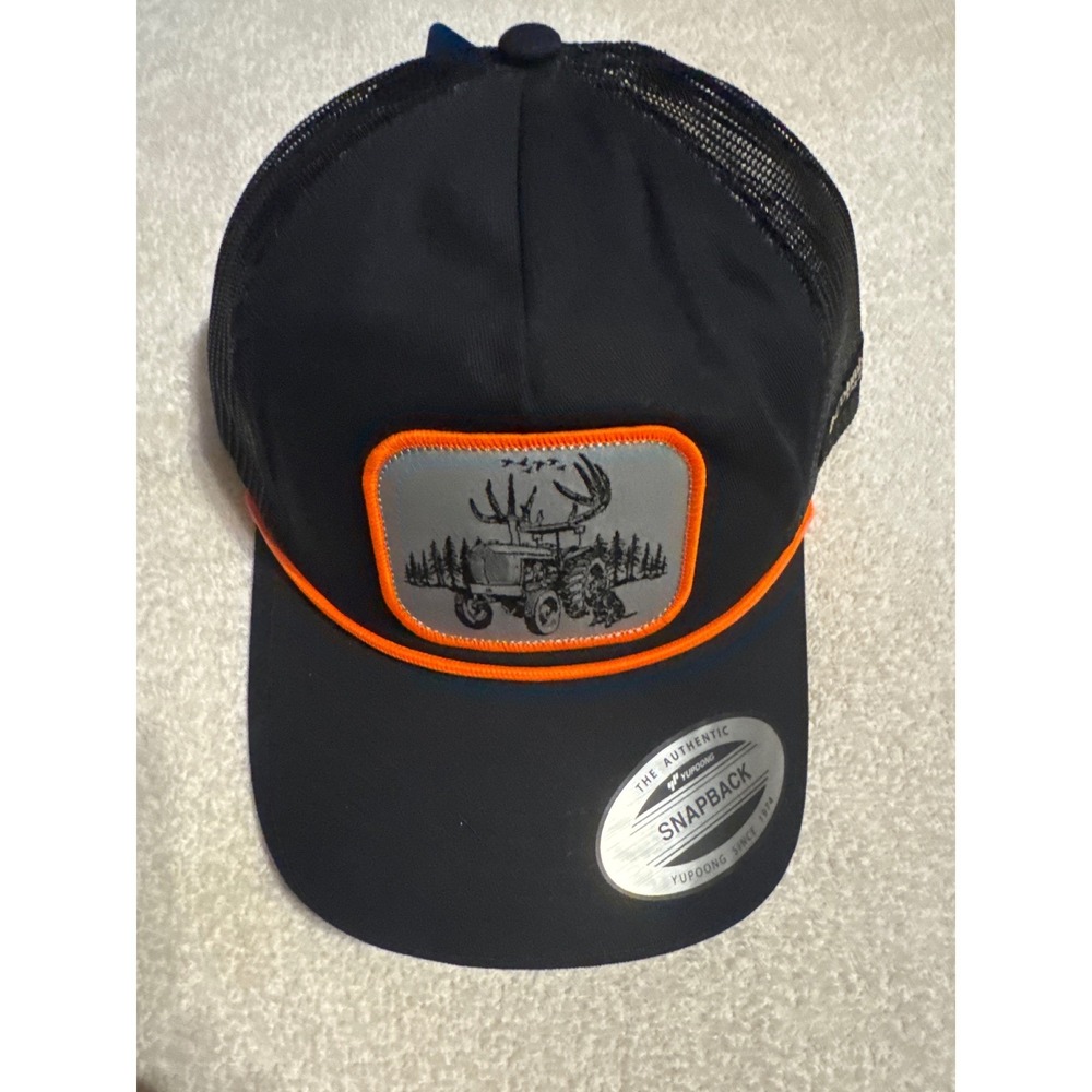 Columbia PHG Hunt Line Mesh Snapback Black Orange Antler Tractor Hat NWT